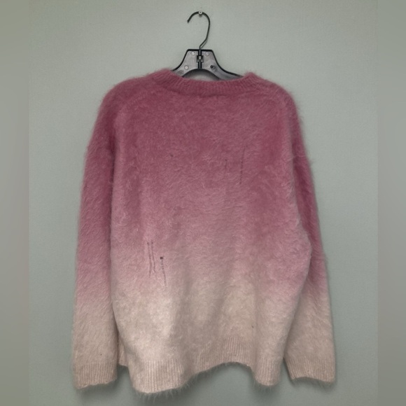 R13 Japanese Brushed Cashmere Dip Dyed Sweater - Pink Ombre. Size Medium $1855 - Picture 4 of 10